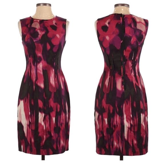 ELIE TAHARI Floral Wool Sheath Dress 2 - Picture 1 of 8